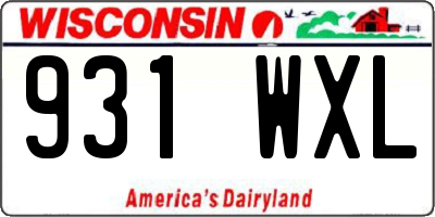 WI license plate 931WXL