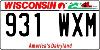 WI license plate 931WXM