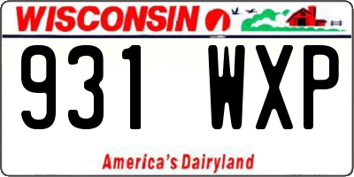 WI license plate 931WXP