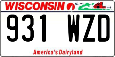 WI license plate 931WZD