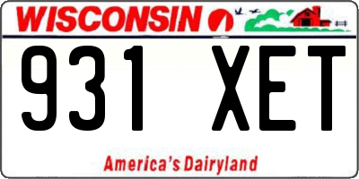 WI license plate 931XET