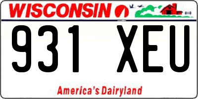 WI license plate 931XEU