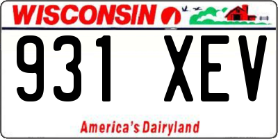 WI license plate 931XEV