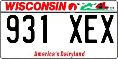 WI license plate 931XEX