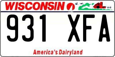 WI license plate 931XFA