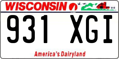 WI license plate 931XGI