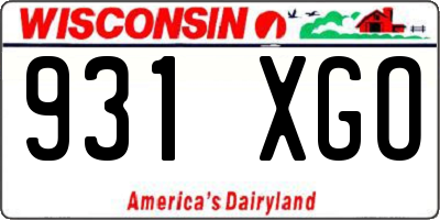 WI license plate 931XGO