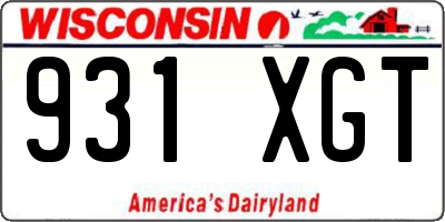 WI license plate 931XGT
