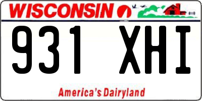 WI license plate 931XHI