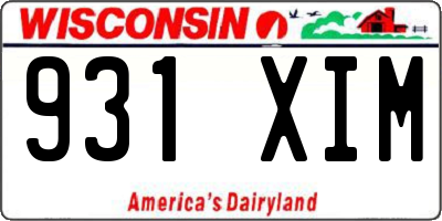 WI license plate 931XIM