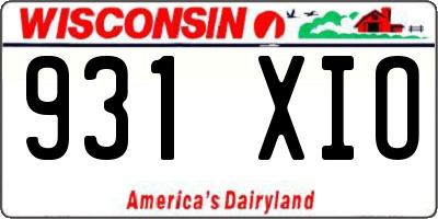 WI license plate 931XIO