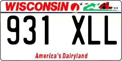 WI license plate 931XLL