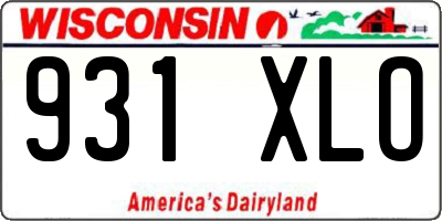 WI license plate 931XLO