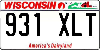 WI license plate 931XLT