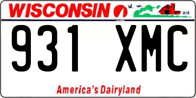 WI license plate 931XMC