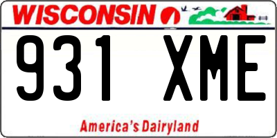 WI license plate 931XME
