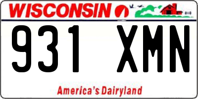 WI license plate 931XMN