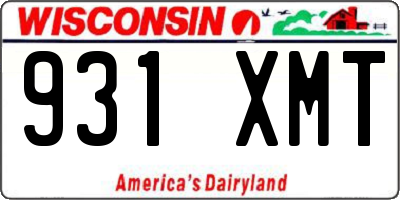 WI license plate 931XMT