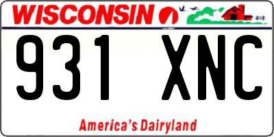 WI license plate 931XNC