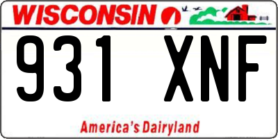 WI license plate 931XNF