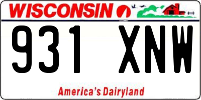 WI license plate 931XNW