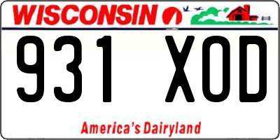 WI license plate 931XOD