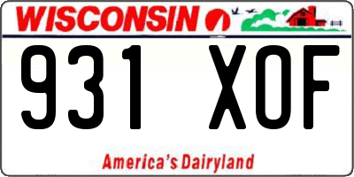 WI license plate 931XOF