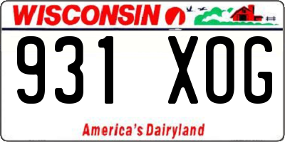 WI license plate 931XOG