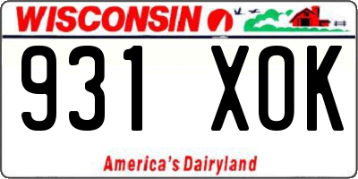 WI license plate 931XOK