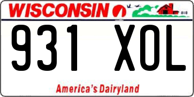 WI license plate 931XOL