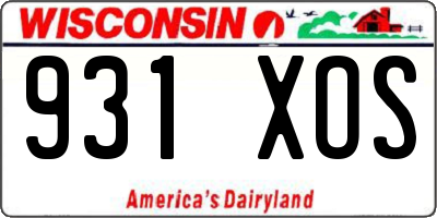 WI license plate 931XOS