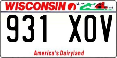 WI license plate 931XOV