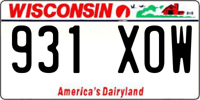 WI license plate 931XOW