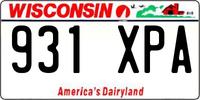 WI license plate 931XPA