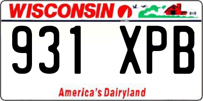 WI license plate 931XPB
