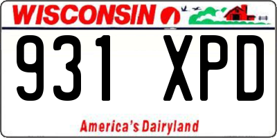 WI license plate 931XPD