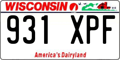 WI license plate 931XPF