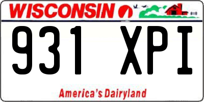 WI license plate 931XPI