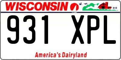 WI license plate 931XPL