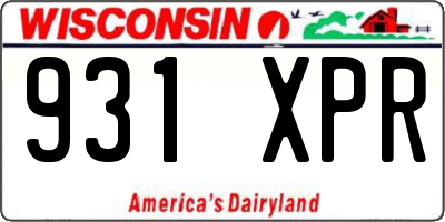 WI license plate 931XPR