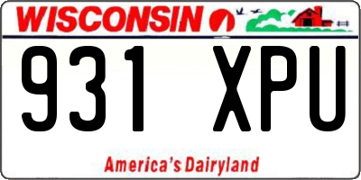 WI license plate 931XPU