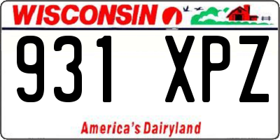 WI license plate 931XPZ