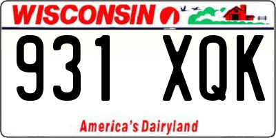 WI license plate 931XQK