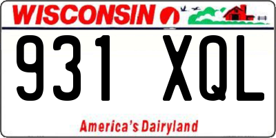 WI license plate 931XQL