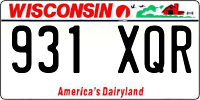 WI license plate 931XQR