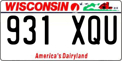 WI license plate 931XQU