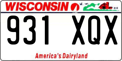 WI license plate 931XQX