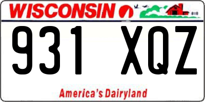 WI license plate 931XQZ