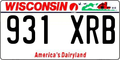 WI license plate 931XRB
