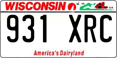 WI license plate 931XRC